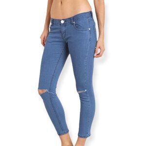 Fashion Express Low Waist Distressed Skinny Jeans